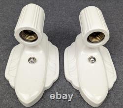 Restored PORCELIER Art Deco White Porcelain Sconces, Excellent, 1930's, Rewired