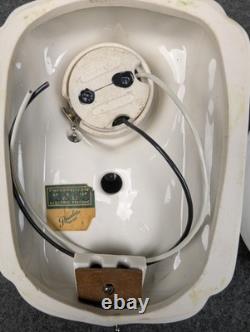 Restored PORCELIER Porcelain Art Deco, White Over-sink Sconce & Shade, rewired