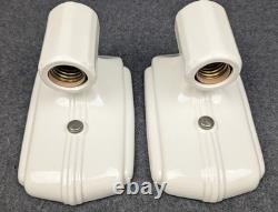 Restored Pair of PORCELIER Art Deco White Porcelain Sconces, Excellent, 1930's