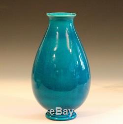 Robertson Hollywood CA Pottery Art Deco Turquoise Crackle Glaze Vintage Vase 11