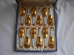 Robj, French Art Deco Porcelain Knive Rets, Duck, Set Of 12,1920 Years