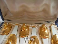 Robj, French Art Deco Porcelain Knive Rets, Duck, Set Of 12,1920 Years