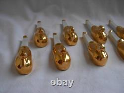 Robj, French Art Deco Porcelain Knive Rets, Duck, Set Of 12,1920 Years