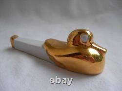Robj, French Art Deco Porcelain Knive Rets, Duck, Set Of 12,1920 Years