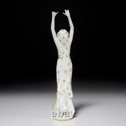 Rosenthal Antique Art Deco Gold White Nubian Dancer Bochs Figurine K 358 10.5h