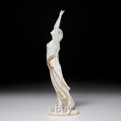 Rosenthal Antique Art Deco Gold White Nubian Dancer Bochs Figurine K 358 10.5h
