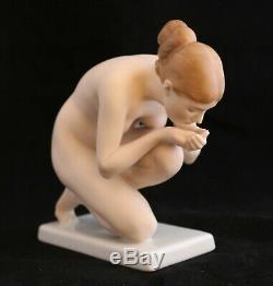 Rosenthal Art Deco Ernst Wenck Porcelain Drinking Maiden Nude Figurine #752