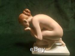 Rosenthal Art Deco Ernst Wenck Porcelain Drinking Maiden Nude Figurine #752