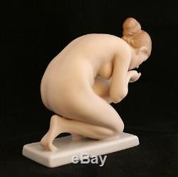 Rosenthal Art Deco Ernst Wenck Porcelain Drinking Maiden Nude Figurine #752