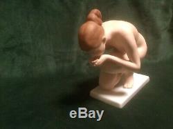 Rosenthal Art Deco Ernst Wenck Porcelain Drinking Maiden Nude Figurine #752