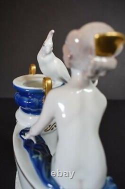 Rosenthal Art Deco Porcelain Nude Lady with Cockatoo, Model K288