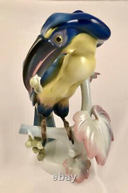 Rosenthal Figurine, Bird, Art Deco Toucan, Large Size, Hand Painted