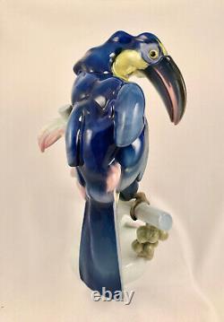 Rosenthal Figurine, Bird, Art Deco Toucan, Large Size, Hand Painted