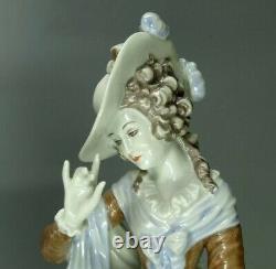 Rosenthal Figurine Germany Porcelain Lady Borzoi Greyhound Dog Animal Art Deco