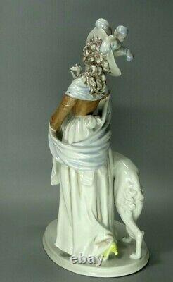 Rosenthal Figurine Germany Porcelain Lady Borzoi Greyhound Dog Animal Art Deco