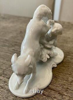 Rosenthal Fox And Dog Art Deco Obermaier Porcelain Figurine 177E