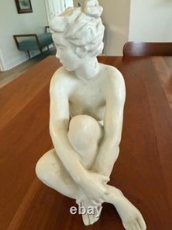 Rosenthal Germany Bisque Porcelain Nude Woman Figurine Seated Pose 9 Tall