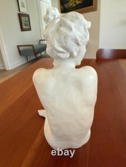 Rosenthal Germany Bisque Porcelain Nude Woman Figurine Seated Pose 9 Tall