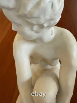 Rosenthal Germany Bisque Porcelain Nude Woman Figurine Seated Pose 9 Tall