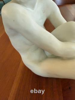 Rosenthal Germany Bisque Porcelain Nude Woman Figurine Seated Pose 9 Tall