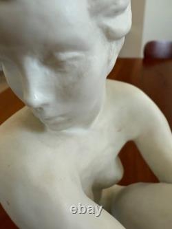 Rosenthal Germany Bisque Porcelain Nude Woman Figurine Seated Pose 9 Tall