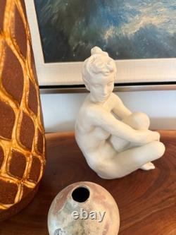 Rosenthal Germany Bisque Porcelain Nude Woman Figurine Seated Pose 9 Tall