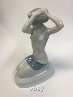 Rosenthal Nude Porcelain Sculpture Figure Ariadne. Artist A. Caasmann c. 1914