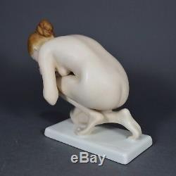 Rosenthal Wenck Die Trinkende Art Deco Figur figure figurine porcelain Akt nude