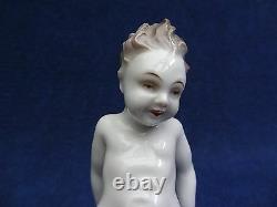 Rosenthal figurine Child Putto on Ball by F. Nagy Germany Porcelain Sky 1930's