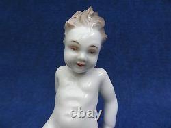 Rosenthal figurine Child Putto on Ball by F. Nagy Germany Porcelain Sky 1930's