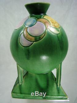 Roseville Art Pottery FUTURA BALLOONS GLOBE VASE 404-8 VIBRANT Green Art-Deco