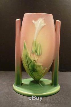 Roseville Thornapple Pink Art Deco Vase 816-8 MINT