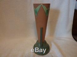 Roseville art deco futura vase, 12 tall in excellent condition