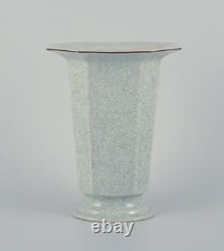 Royal Copenhagen, Art Deco porcelain vase in a rare shape with crackle glaze
