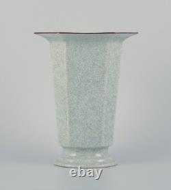 Royal Copenhagen, Art Deco porcelain vase in a rare shape with crackle glaze