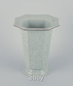 Royal Copenhagen, Art Deco porcelain vase in a rare shape with crackle glaze