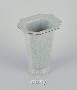 Royal Copenhagen, Art Deco porcelain vase in a rare shape with crackle glaze