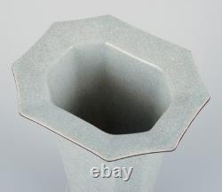 Royal Copenhagen, Art Deco porcelain vase in a rare shape with crackle glaze