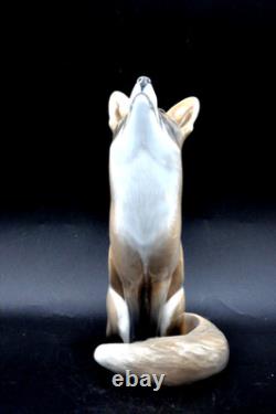 Royal Copenhagen Signed Fox Porcelain Statue Sculpture Art Deco