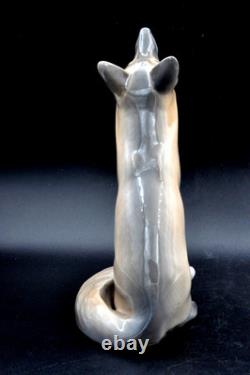 Royal Copenhagen Signed Fox Porcelain Statue Sculpture Art Deco