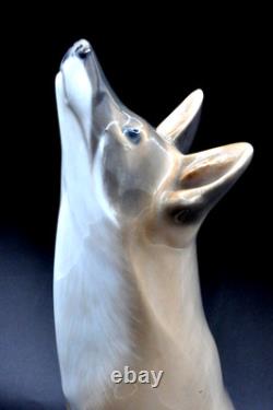 Royal Copenhagen Signed Fox Porcelain Statue Sculpture Art Deco