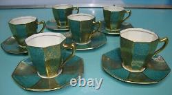 Royal Doulton Sterling silver Mappin webb ART DECO porcelain tea coffee Box set