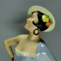 Royal Dux Art Deco Tango Dancer Bohemia Porcelain Figurine Original Art Marked