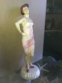 Royal Dux Art Deco Tango Dancer Figurine Large 15 -Vintage Early 20th Century