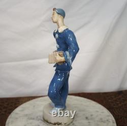 Royal Dux Bohemia Art Deco porcelain Pierrot clown accordion player 11.75 inch