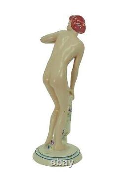 Royal Dux Elly Strobach Nude Porcelain figurine, art deco ca. 1930 (# 14564)