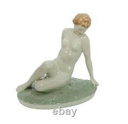 Royal Dux Elly Strobach Nude Porcelain figurine, art deco ca. 1930 (# 14568)