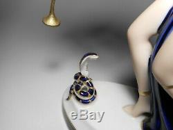 Royal Dux Eloquent Art Deco Porcelain Snake Charmer Figurine With Full Marks