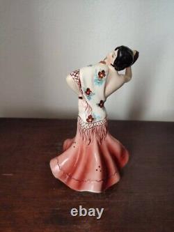 Royal Dux dancer with a tambourine porcelain Figurine art deco