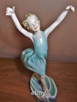 Royal Worcester DANCING WAVES Girl Puce Mark, F. G. Doughty Porcelain Figurine